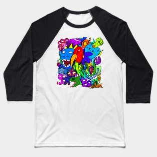 funny mix graffiti color Baseball T-Shirt